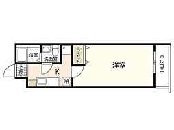 デルタ幟町 1Kの間取図画像