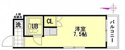 フローレンスS.1 ワンルームの間取図画像