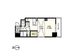 グランマーレ17 ワンルームの間取図画像