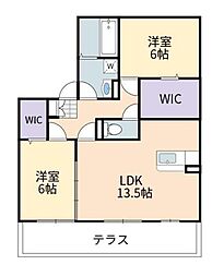 リヴェールE 2LDKの間取図画像