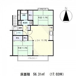 グランドール真和1 2LDKの間取図画像