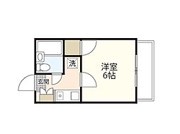 迫コーポ 1Kの間取図画像