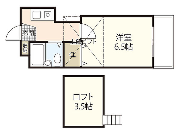 広島県広島市中区江波本町(賃貸アパート1K・2階・18.90㎡)の写真 その2