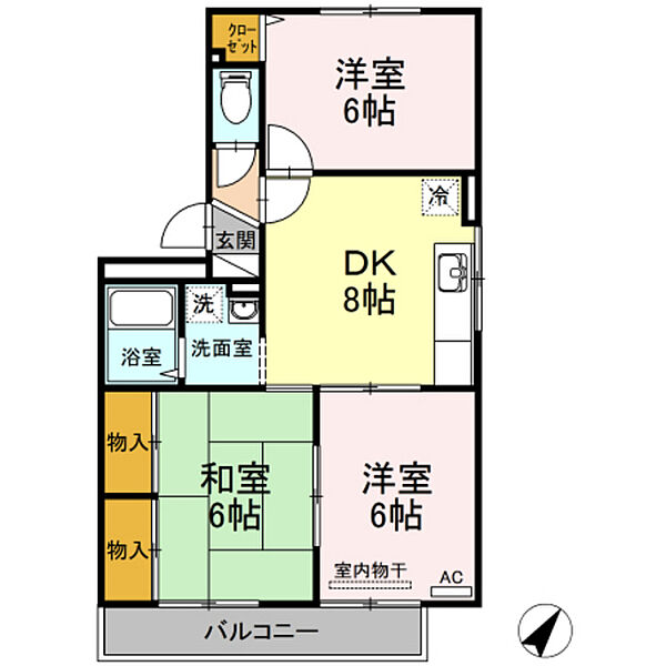 プレミール・ドミ ｜広島県広島市佐伯区利松1丁目(賃貸アパート2LDK・1階・56.00㎡)の写真 その2