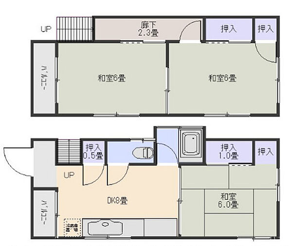 広島県廿日市市佐方1丁目(賃貸一戸建3DK・--・53.46㎡)の写真 その2