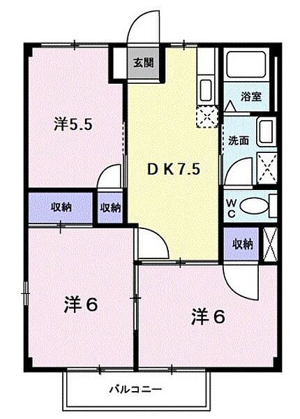 サンクチュアーリ大畑 ｜広島県広島市佐伯区坪井2丁目(賃貸アパート3DK・2階・52.17㎡)の写真 その2