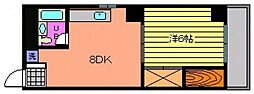 清水フォワードビル 1DKの間取図画像