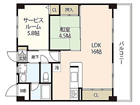 エネピア庚午北 203 ｜ 広島県広島市西区庚午北4丁目（賃貸マンション2LDK・2階・60.45㎡） その2