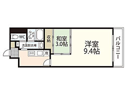 クレベール相原 1SKの間取図画像