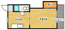 第三小河内ビル 1DKの間取図画像