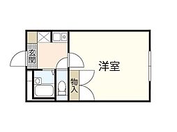 レオパレスソレイユ 1Kの間取図画像