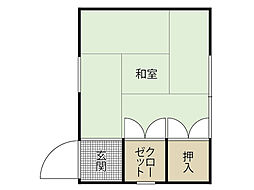 佐方荘 ワンルームの間取図画像