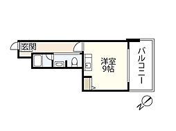 アリヴィオ ワンルームの間取図画像