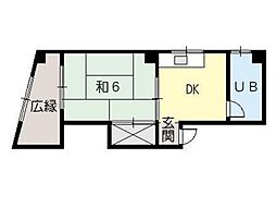 第一内野ビル 1Kの間取図画像