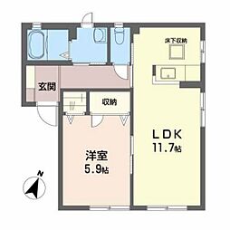 レーヴィンス栄 1LDKの間取図画像