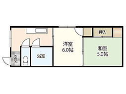 庚午マンション 2Kの間取図画像