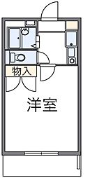 レオパレスレインボー2 1Kの間取図画像