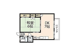 末本ビル 1DKの間取図画像