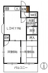 インテグラル海老園 2LDKの間取図画像