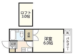 センチュリー21オバラ 1Kの間取図画像