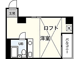 第7シティビル ワンルームの間取図画像