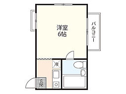 グランコンシェルト 1Kの間取図画像