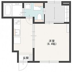 Prive上安 1Kの間取図画像