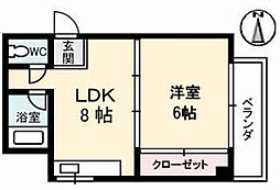土肥ビル 1LDKの間取図画像