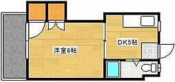 ヤマトビル 1Kの間取図画像