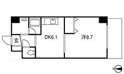 サンシャインヒルズ 1DKの間取図画像