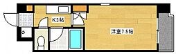 アネックス牧本 1Kの間取図画像