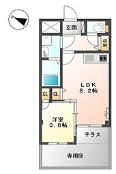 ヴィア・パーチェ・吉見園 1LDKの間取図画像