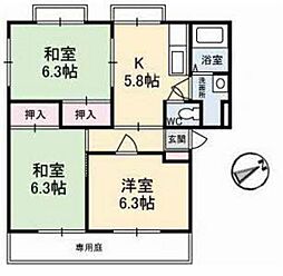 レヴールK1 3Kの間取図画像