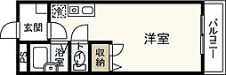 ポムドピン中央 ワンルームの間取図画像