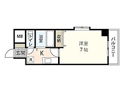 エスポアール楠木 1Kの間取図画像
