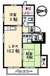 シャーメゾン己斐B 2LDKの間取図画像