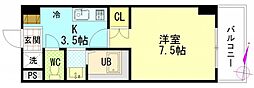 アトラクティブハイム 1Kの間取図画像
