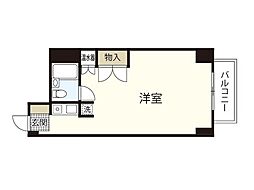 バルミー平和 ワンルームの間取図画像
