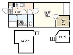 レオネクスト大町東 1Kの間取図画像