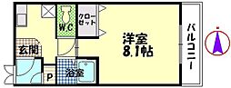 サンモリッツ 1Kの間取図画像