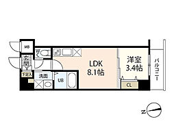 B'zHillsStage2 1LDKの間取図画像