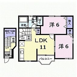 ラ・ティェラ 2LDKの間取図画像