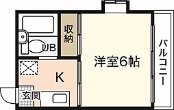 ウイング五日市駅前A棟 1Kの間取図画像