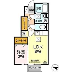 カーサ・ソレアダ2 1LDKの間取図画像