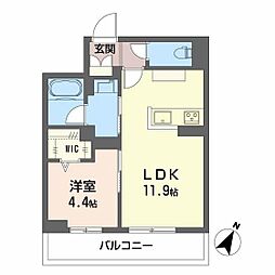 Ecrage Takasu 1LDKの間取図画像