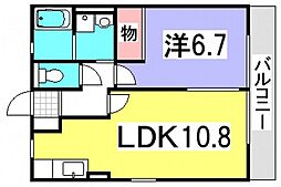 レトアK'S2 1LDKの間取図画像