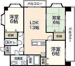 メゾンド・ベール 3LDKの間取図画像