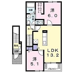 響 2LDKの間取図画像