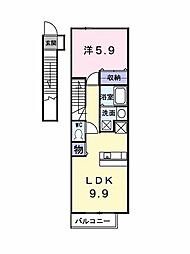 セトル梅林1 1LDKの間取図画像