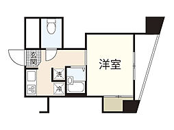 B・フォレスト天満町 1Kの間取図画像